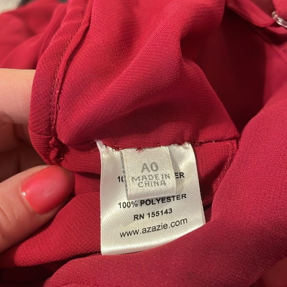 Azazie cranberry red dress size J12 with matching shrug size A0 - Picture 6 of 6